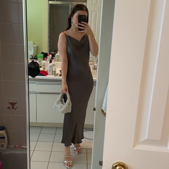 Bec + Bridge Celestial Cowlneck Maxi Dress in Gun Metal - Picture 7 of 7